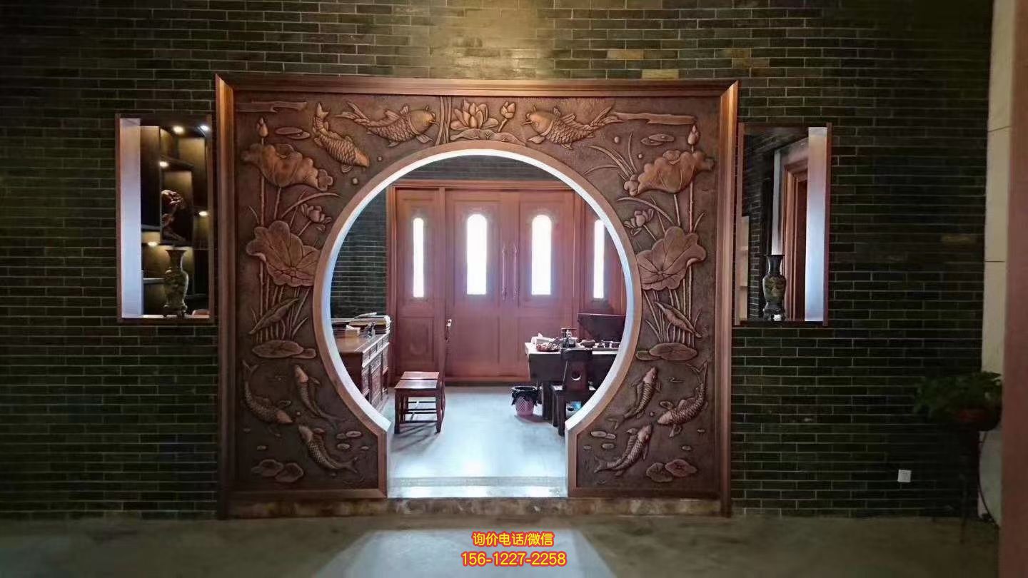 蓮蓮有魚銅浮雕,室內(nèi)裝飾拱門浮雕畫 蓮蓮有魚銅浮雕,室內(nèi)裝飾拱門浮雕畫