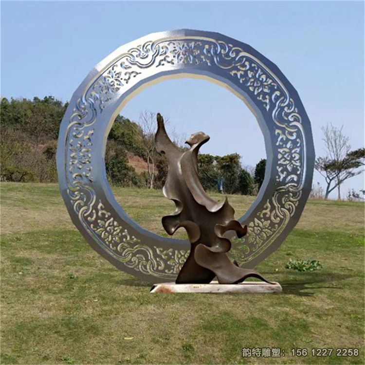不銹鋼月亮圓環雕塑73
