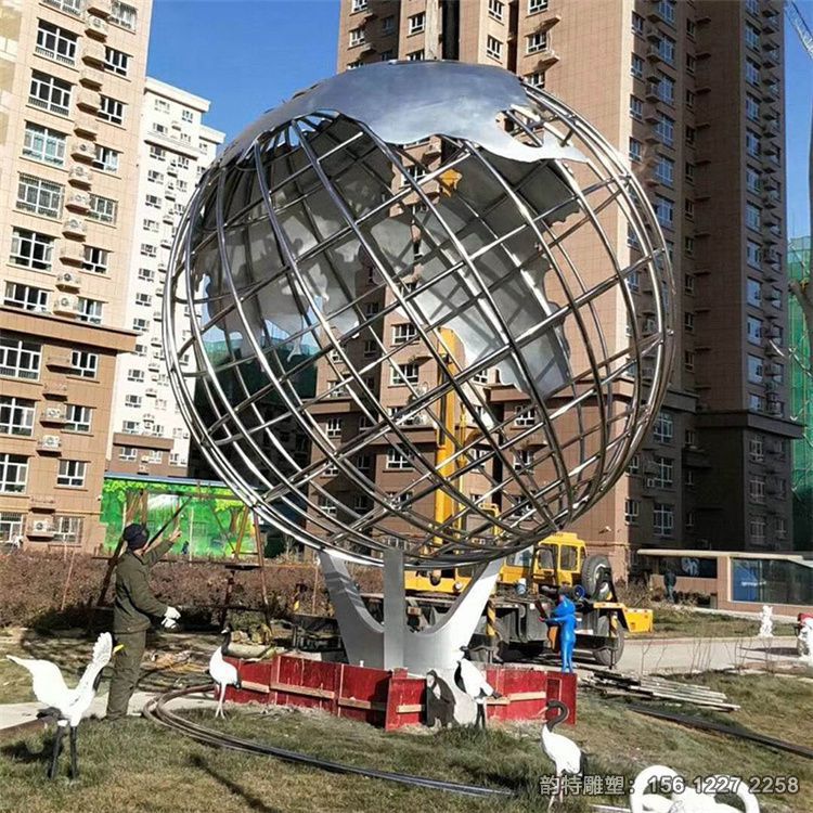 大型抽象不銹鋼地球儀雕塑,鏤空鋼管地球儀雕塑 大型抽象不銹鋼地球儀雕塑,鏤空鋼管地球儀雕塑