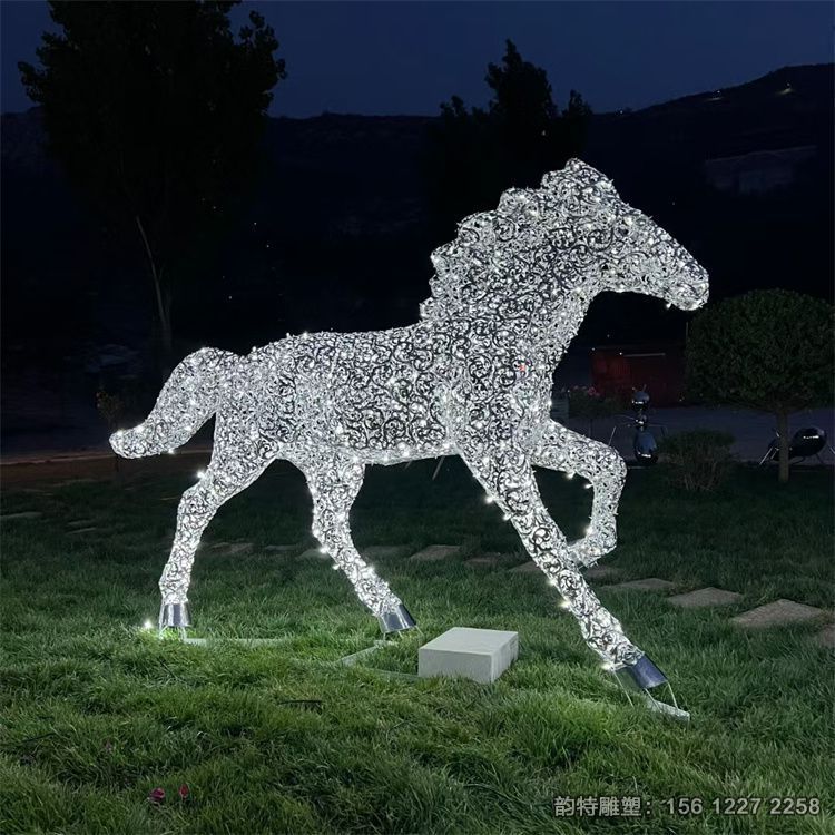 發(fā)光不銹鋼馬雕塑 鏤空動(dòng)物馬雕塑 發(fā)光不銹鋼馬雕塑 鏤空動(dòng)物馬雕塑