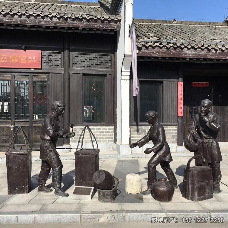 傳統民俗人物雕塑圖片大全 玻璃鋼仿銅人物雕塑價格